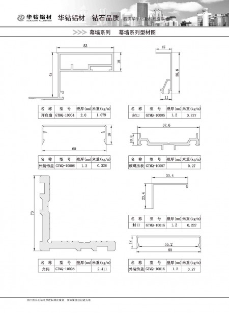 幕墻系列型材圖